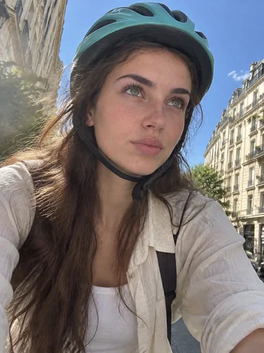A casual cycling selfie in the city